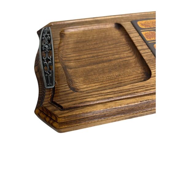 Vintage 70s Retro Tile Cheese Board Tray Serving MCM Mediterranean Modern - Picture 4 of 13